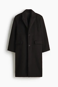 Manteau à fermeture droite en laine mélangée