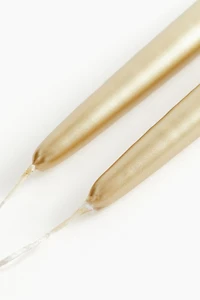 Lot de 2 bougies effilées à la finition brillante