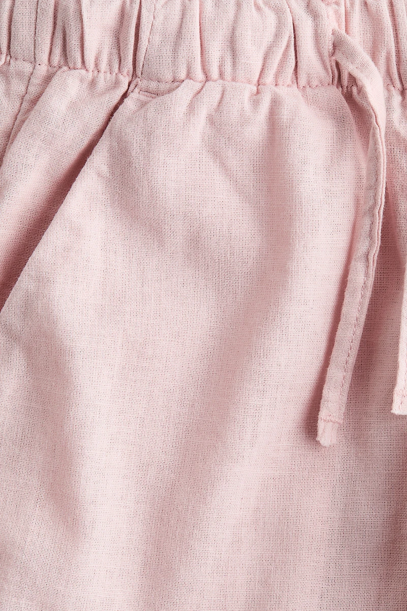 Linen-Blend Drawstring Pants