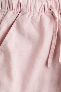 Linen-Blend Drawstring Pants