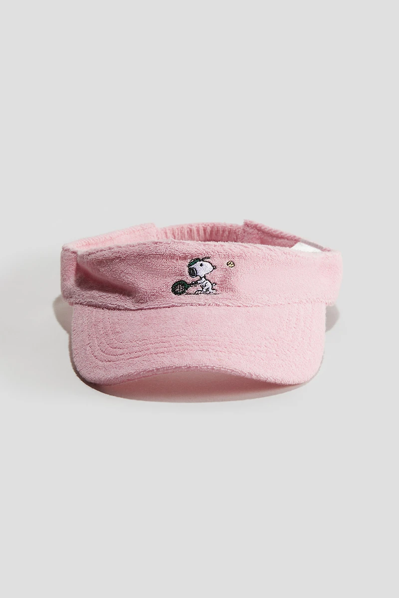 Visière en tissu éponge avec motif
