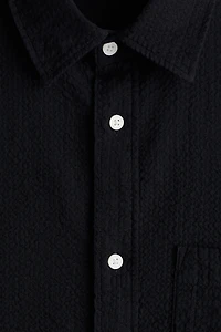 Loose-Fit Seersucker Shirt