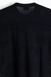 Boxy Relaxed-Fit Open-Knit T-Shirt