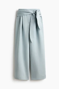 Wide-Leg Tie-Detail Pants
