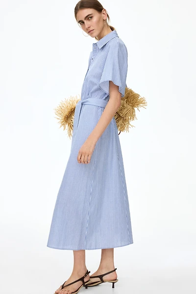 Tie-Belt Shirt Dress