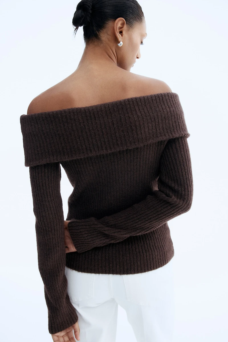 Rib-Knit Off-the-Shoulder Top