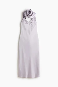 Satin Slip Dress with Scarf