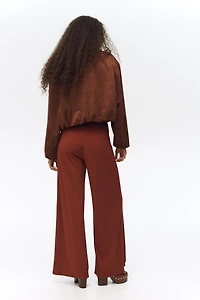 Wide-Leg Jersey Pants