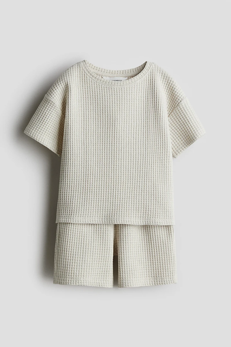 2-Piece Waffled Jersey Set