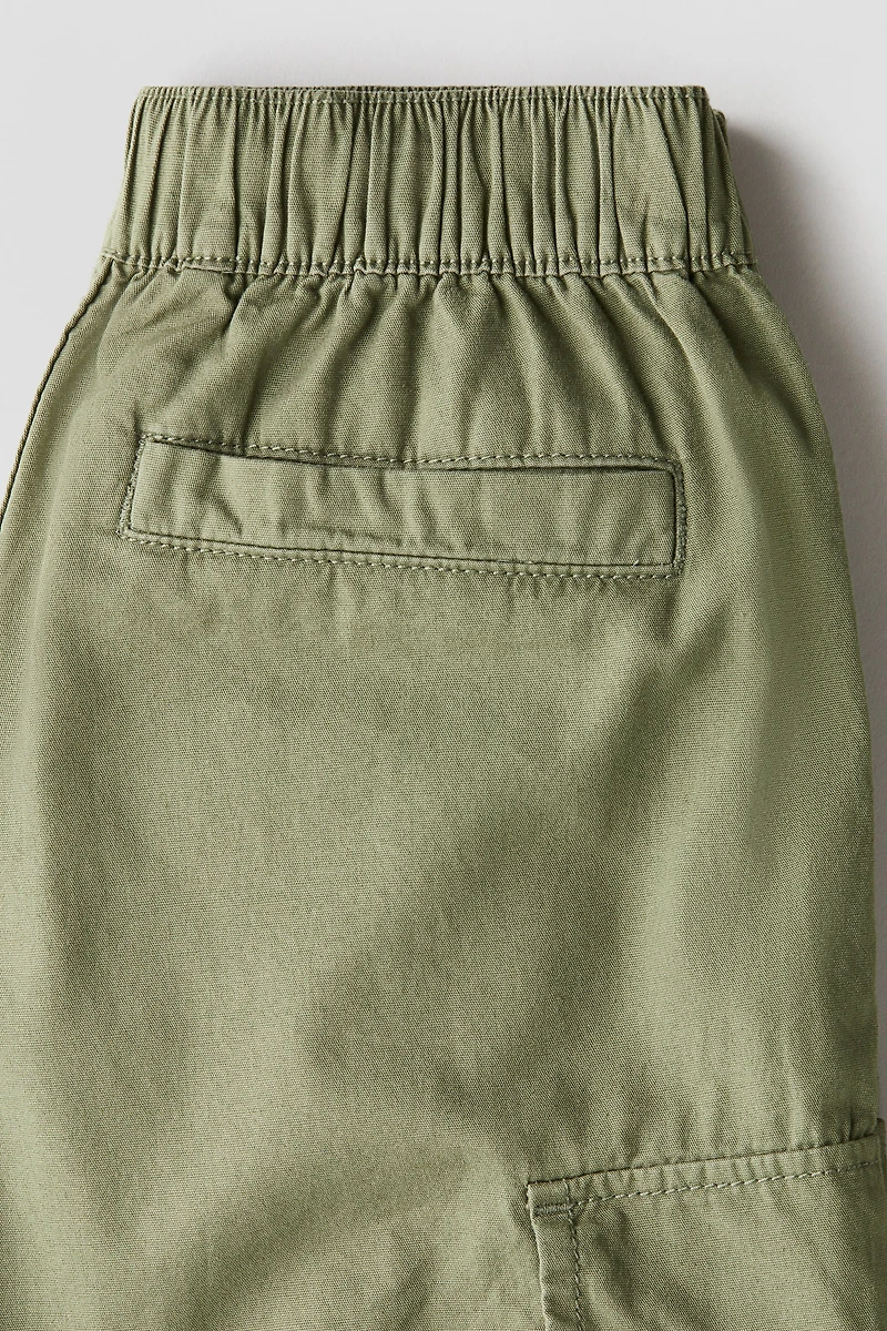 Cotton Canvas Parachute Pants