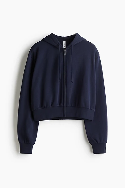 Short Hooded Sweatshirt Jacket
