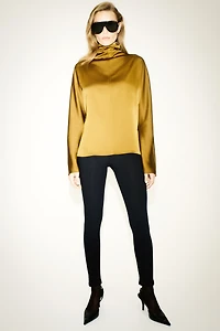 Satin Mock Turtleneck Top