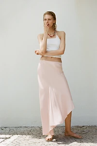 Asymmetric Satin Skirt