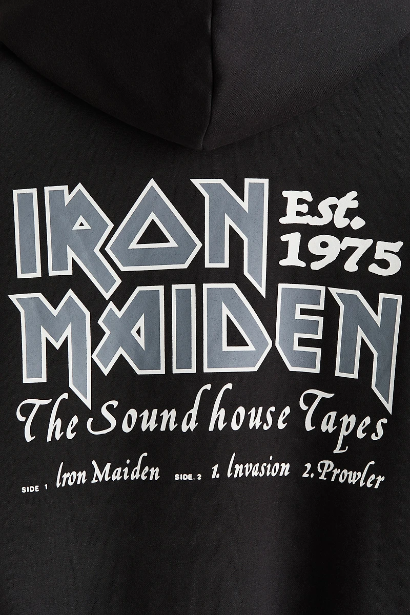 Loose-Fit Printed Hooded Jacket