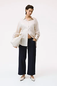 MAMA Wide Low Waist Ankle Jeans