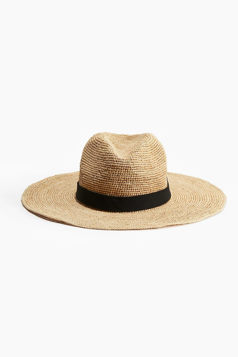 Foldable Straw Fedora Hat