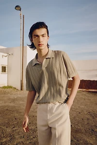 Regular Fit Linen-Blend Polo Shirt