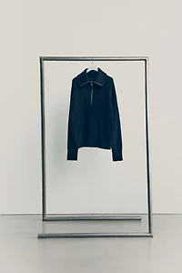 Rib-Knit Half-Zip Sweater