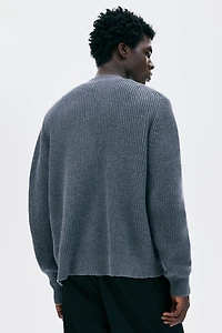 Regular-Fit Rib-Knit Cardigan