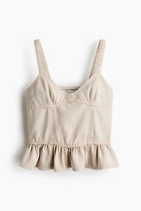 Denim Peplum Top