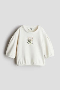 Sweatshirt with Embroidered Motif