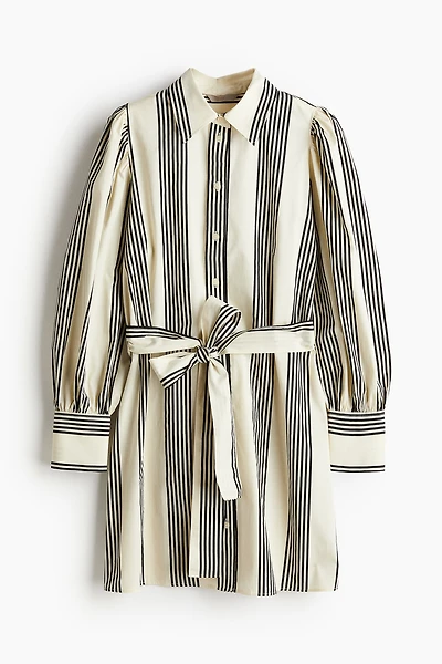 Robe chemisier avec ceinture à nouer