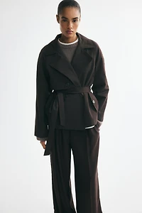 Short Tie-Belt Trench Coat