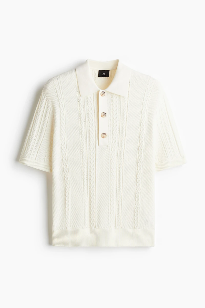 Polo coupe classique en tricot torsadé