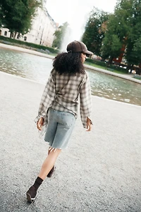 Blouse en lyocell mélangé avec panneau drapé