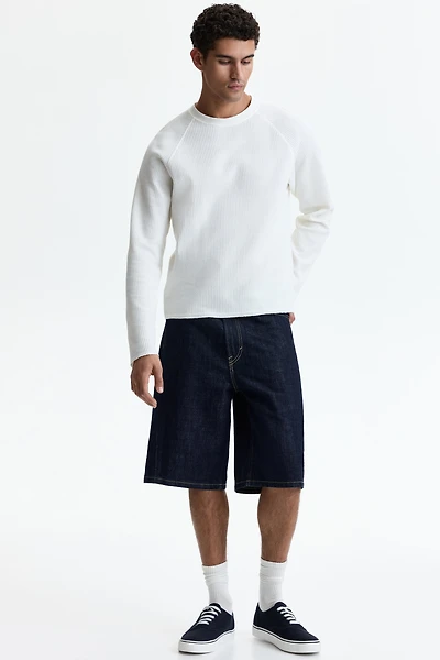Baggy Twist-Detail Denim Shorts