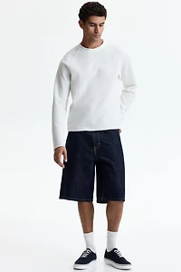 Baggy Twist-Detail Denim Shorts