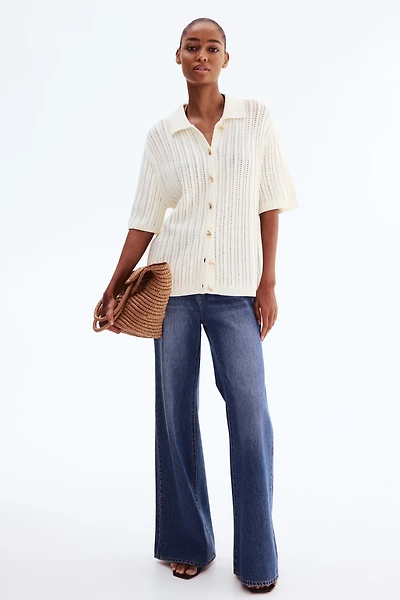 Crochet-Look Cardigan