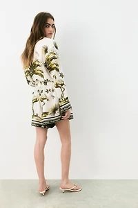 Linen Paper-Bag Shorts