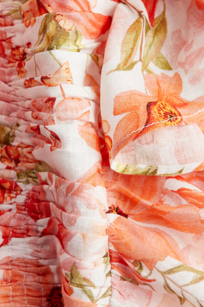 Blouse courte en lin mélangé