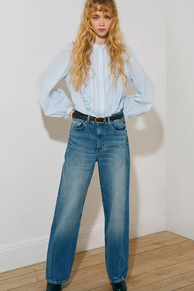 Pintucked Cotton Blouse