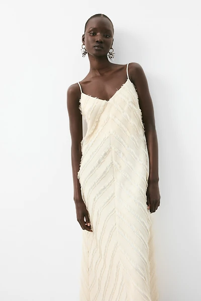 Flounce-Trimmed Strappy Dress