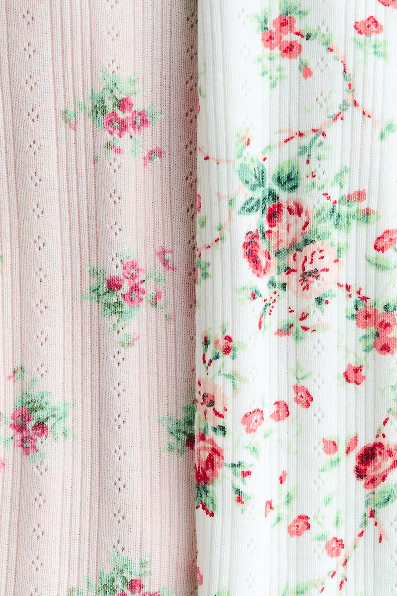 2-Pack Floral-Print Pointelle Bodysuits