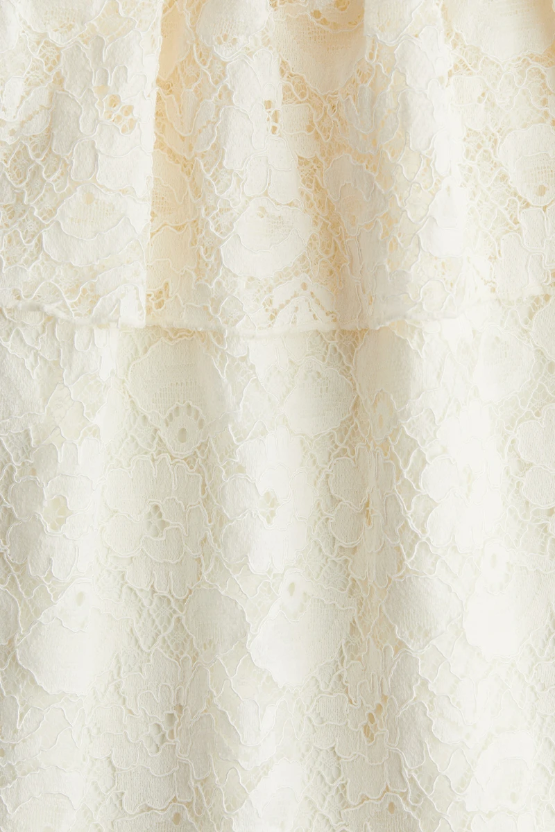 Flounce-Trimmed Lace Dress