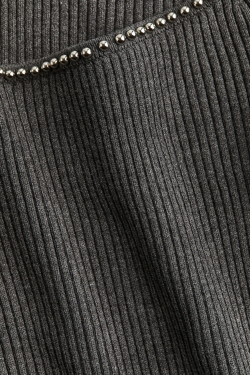 Bead-Detail Off-the-Shoulder Top
