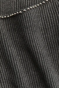 Bead-Detail Off-the-Shoulder Top