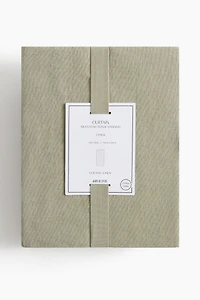 Lot de 2 rideaux longs en lin mélangé