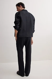 Regular-Fit Linen-Blend Pants
