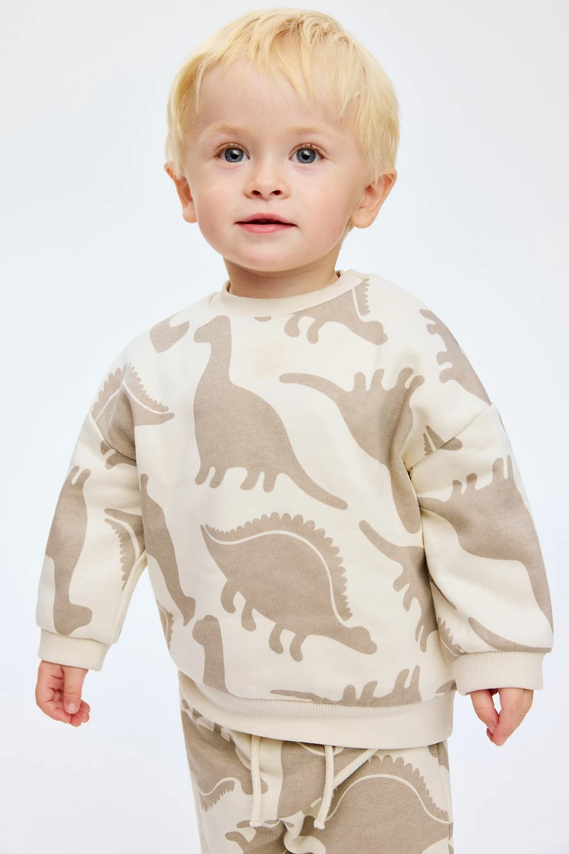 2-Piece Printed Brushed-Inside Sweatsuit