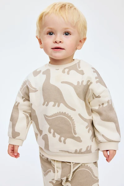 2-Piece Printed Brushed-Inside Sweatsuit