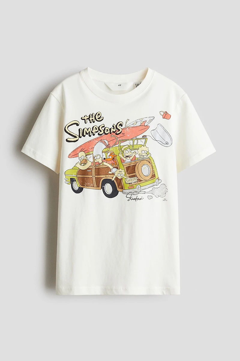 Cotton T-Shirt with Printed Motif