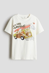 Cotton T-Shirt with Printed Motif