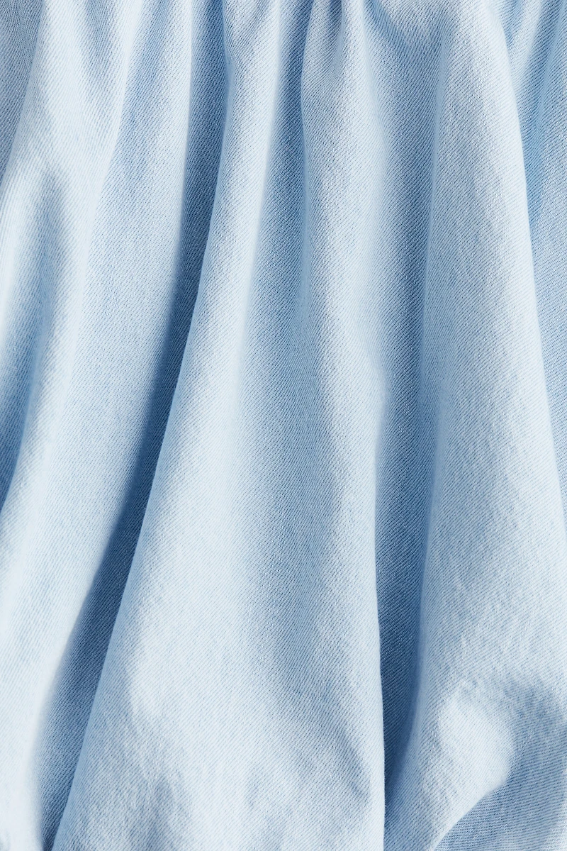 Bubble-Hem Denim Skirt