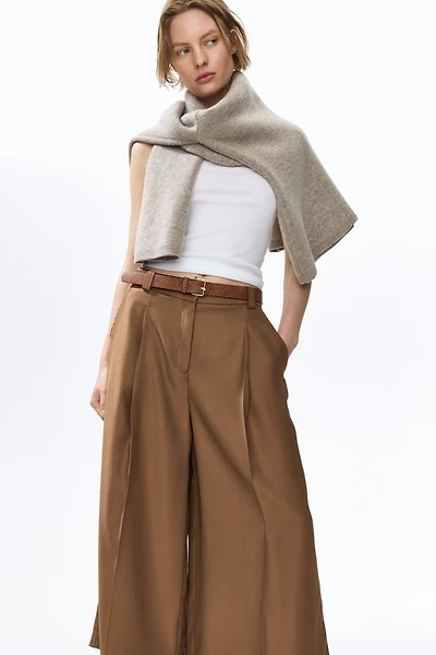 Belted Twill Culottes