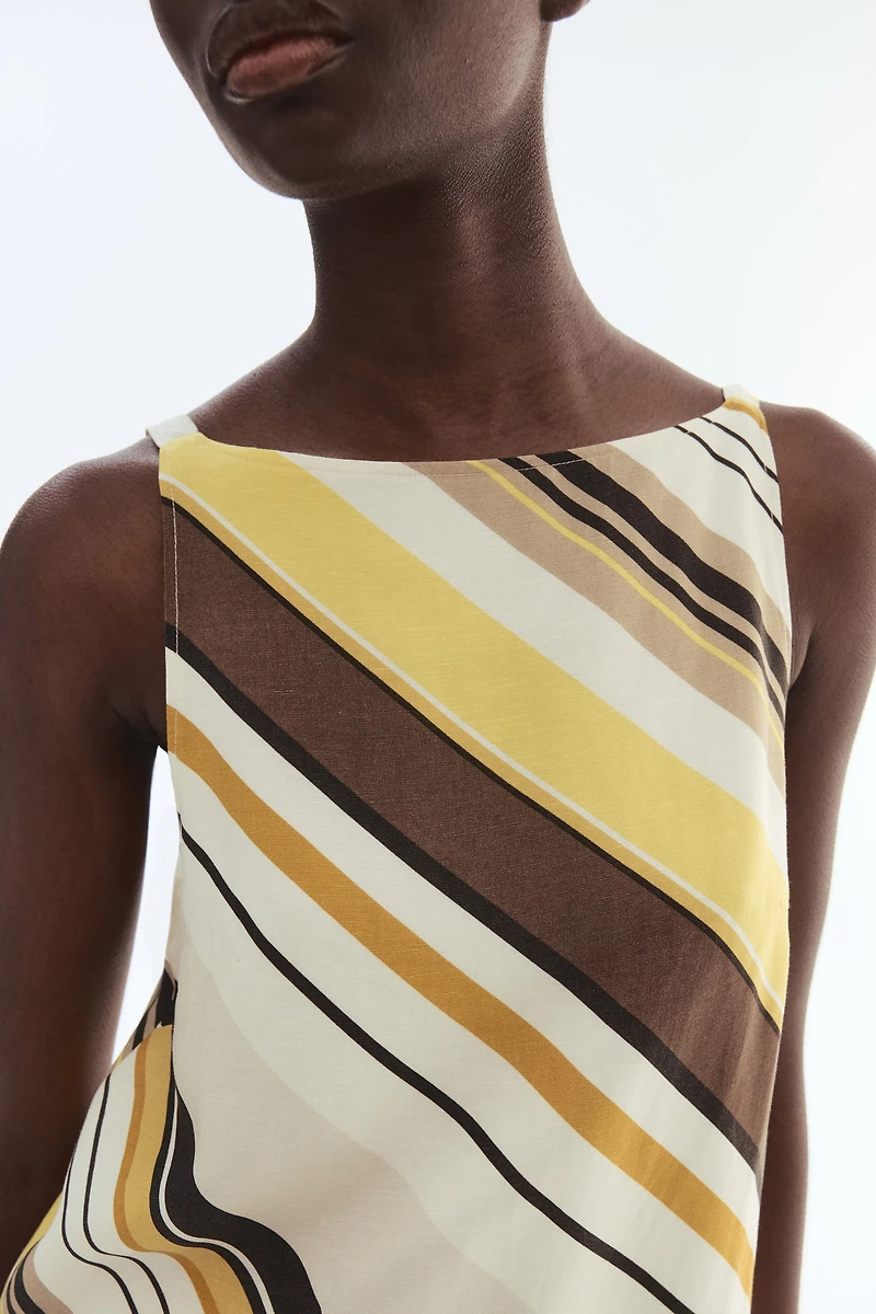 Sleeveless Linen-Blend Dress