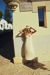 Tie-Detail Maxi Dress